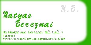 matyas bereznai business card